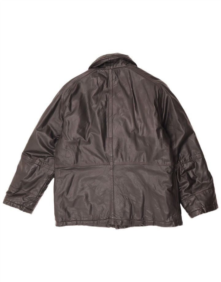 Jaqueta de couro masculina vintage UK 38 média preta