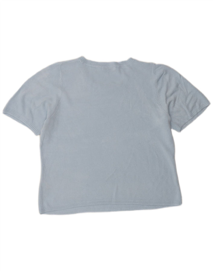Blusa feminina Marks & Spencer UK 16 grande acrílico azul