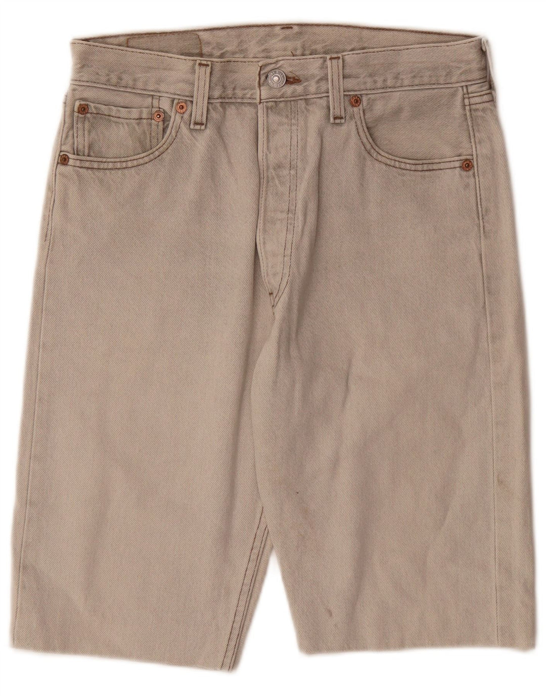 LEVI'S Masculino 501 Shorts Jeans W30 Algodão Cinza Médio