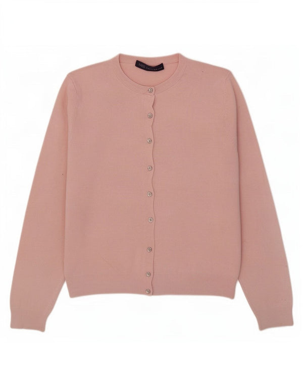 Suéter cardigã feminino Marks & Spencer Reino Unido 14 grande viscose rosa