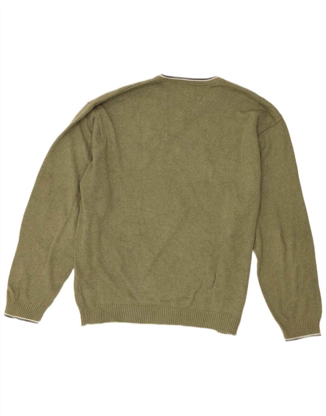 Suéter masculino Chaps Regular Fit com decote em V XL de algodão verde