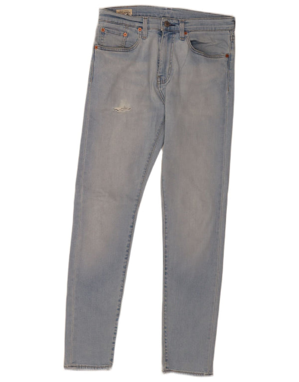 Levi's Masculino 512 Distressed Tapered Slim Jeans W31 L31 Azul Algodão