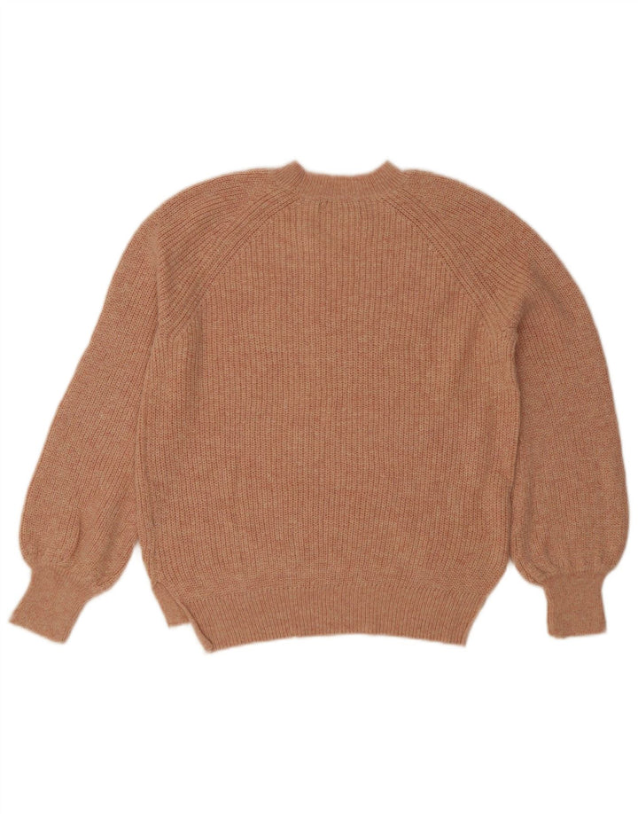 Suéter feminino Marks & Spencer com gola redonda grande, Reino Unido 10 pequeno rosa