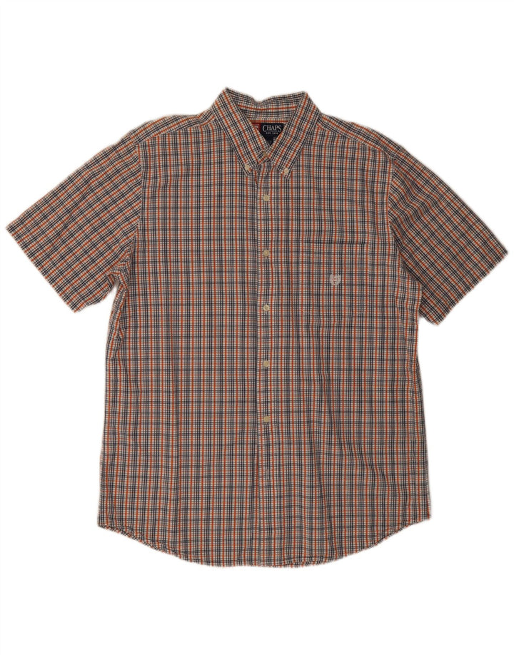 Camisa masculina de manga curta Chaps Ralph Lauren grande algodão xadrez multicolorido