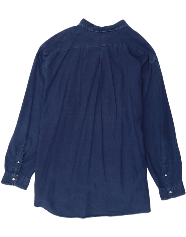Camisa grande masculina Ralph Lauren 4XL algodão azul marinho