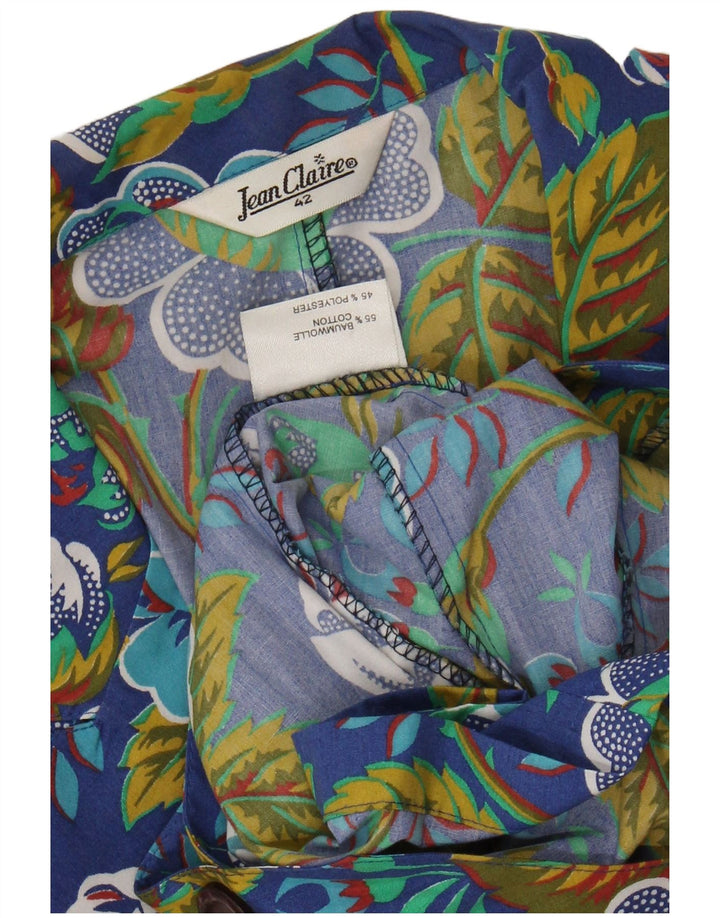 Jaqueta blazer feminina JEAN CLAIRE com 1 botão IT 42 algodão floral azul médio