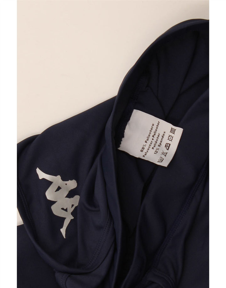 Shorts esportivos femininos Kappa UK 14 grande poliéster azul marinho