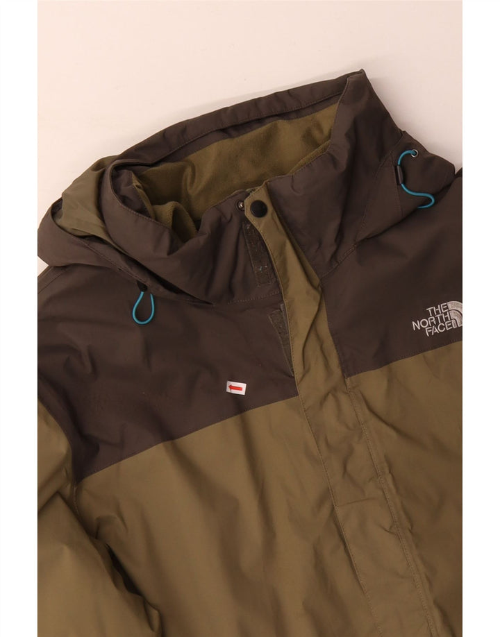 Jaqueta corta-vento masculina com capuz THE NORTH FACE Reino Unido 46 3XL cáqui Colourblock