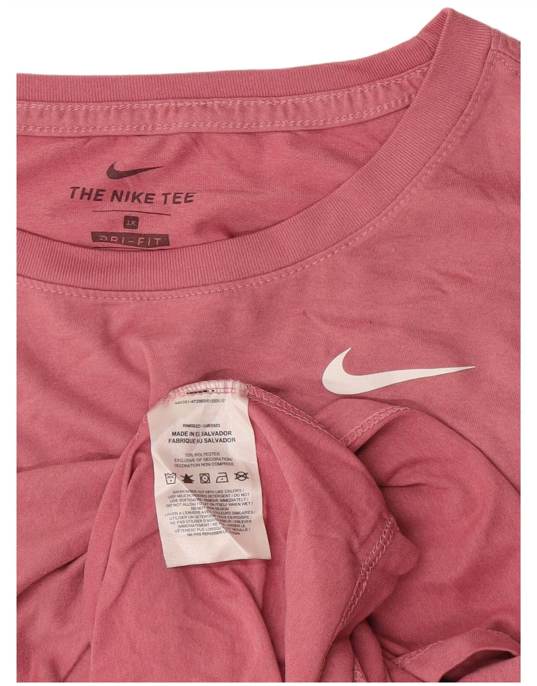 Camiseta feminina NIKE Dri Fit UK 18 XL rosa poliéster