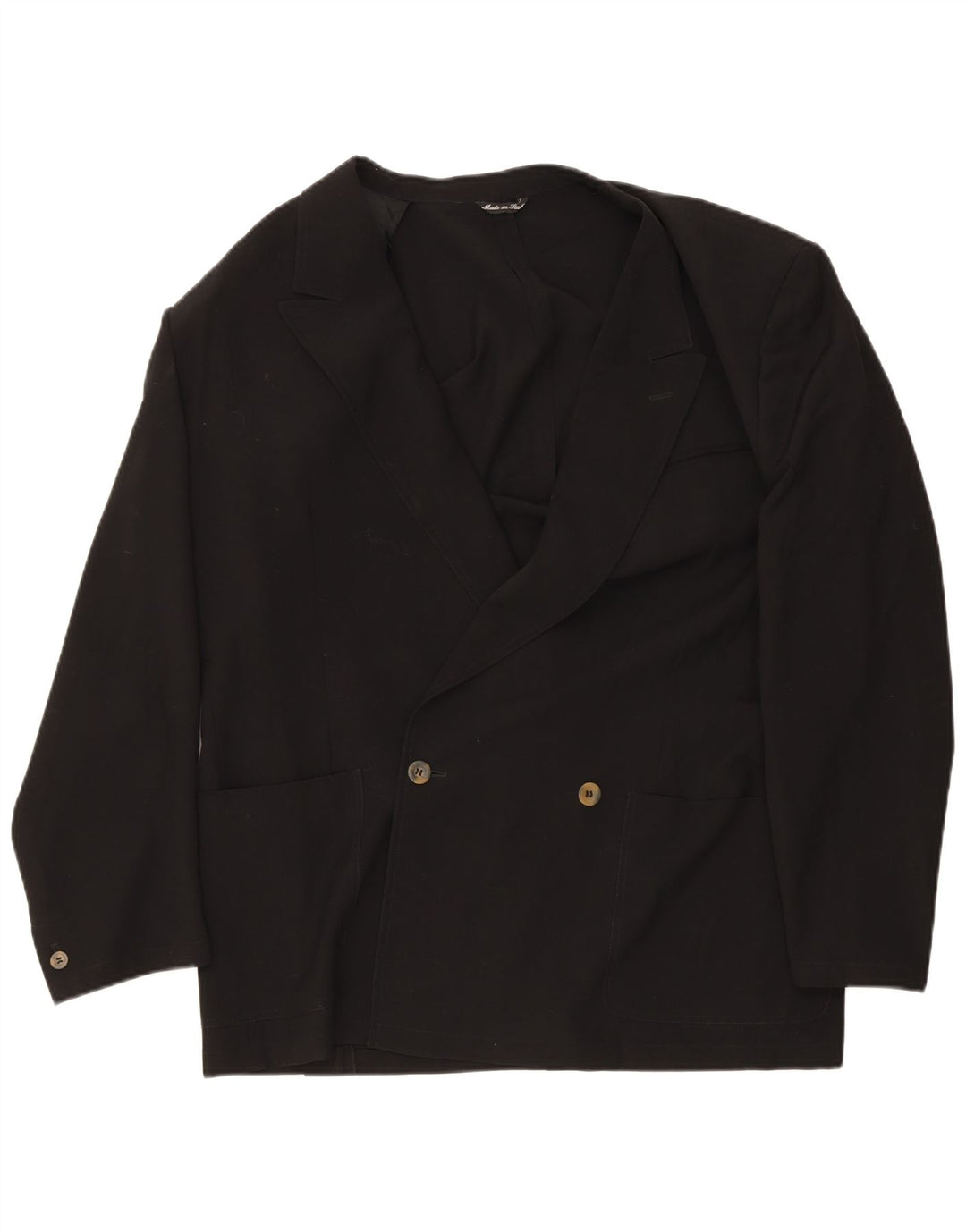 Jaqueta blazer masculina Pal Zileri com peito duplo IT 52 XL lã virgem preta