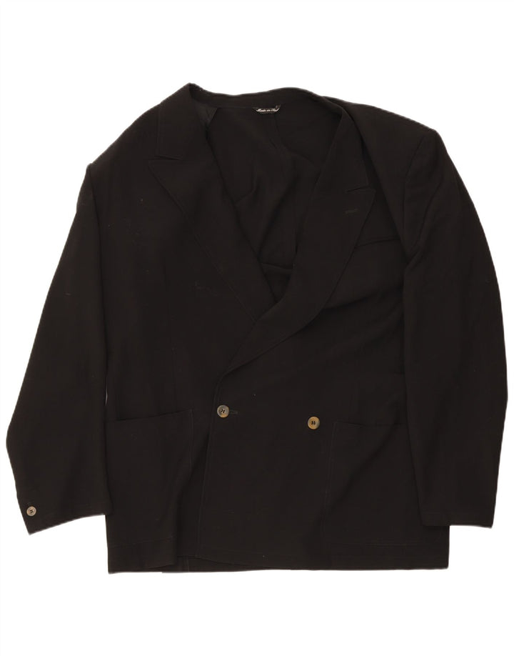 Jaqueta blazer masculina Pal Zileri com peito duplo IT 52 XL lã virgem preta