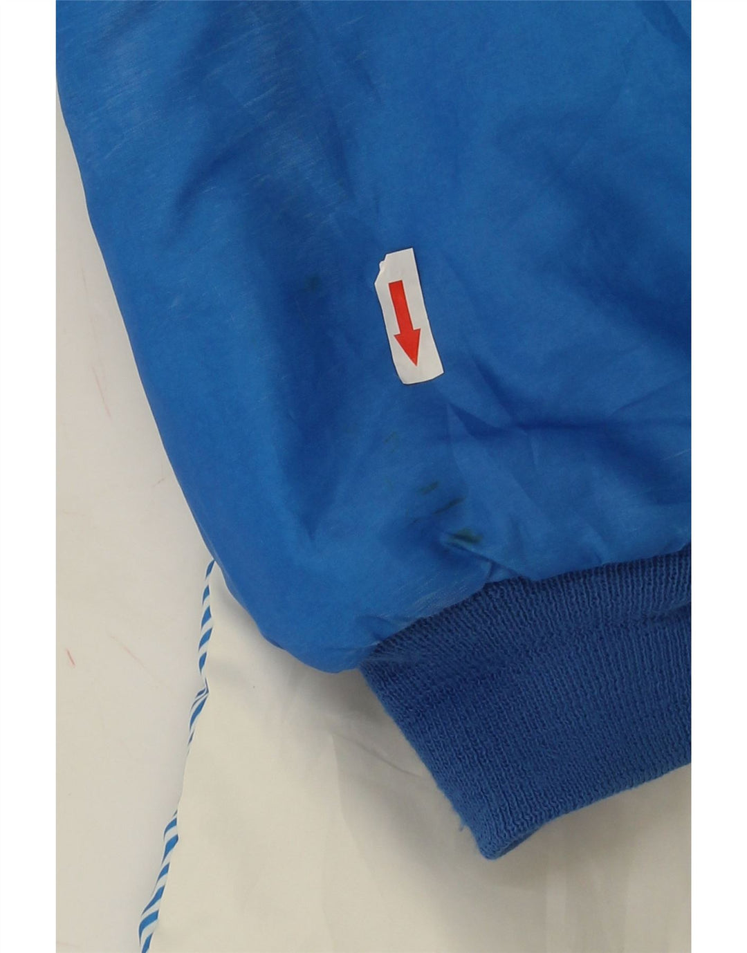 Jaqueta acolchoada masculina vintage UK 42 XL azul colorblock