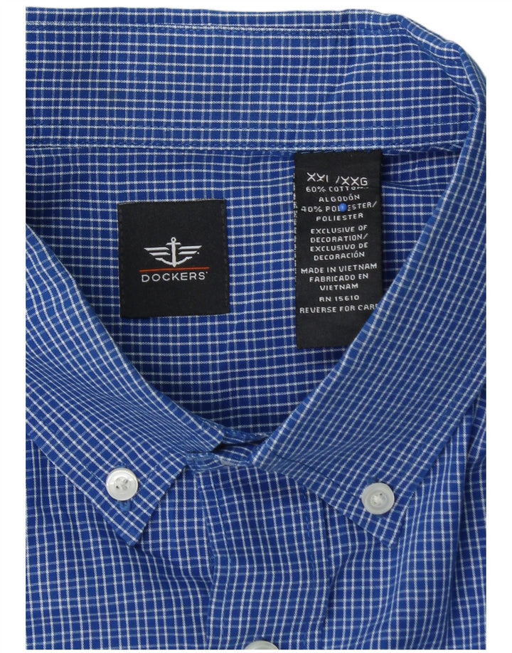 Camisa masculina DOCKERS 2XL algodão xadrez azul