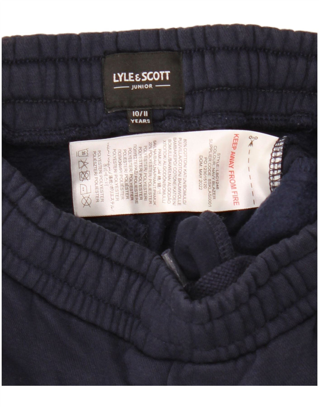 Calça de treino Lyle & Scott Boys Joggers 10-11 anos azul marinho algodão