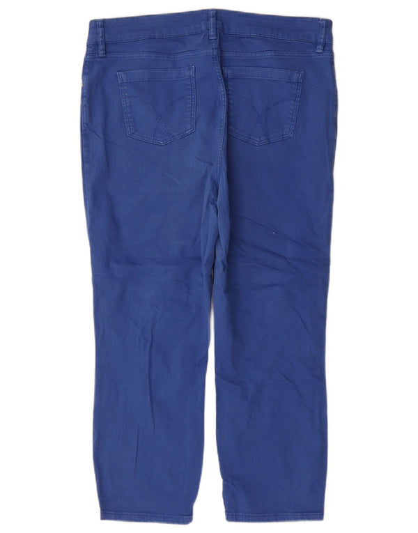 Jeans recortados femininos Crew Clothing UK 16 grande W34 L23 azul algodão