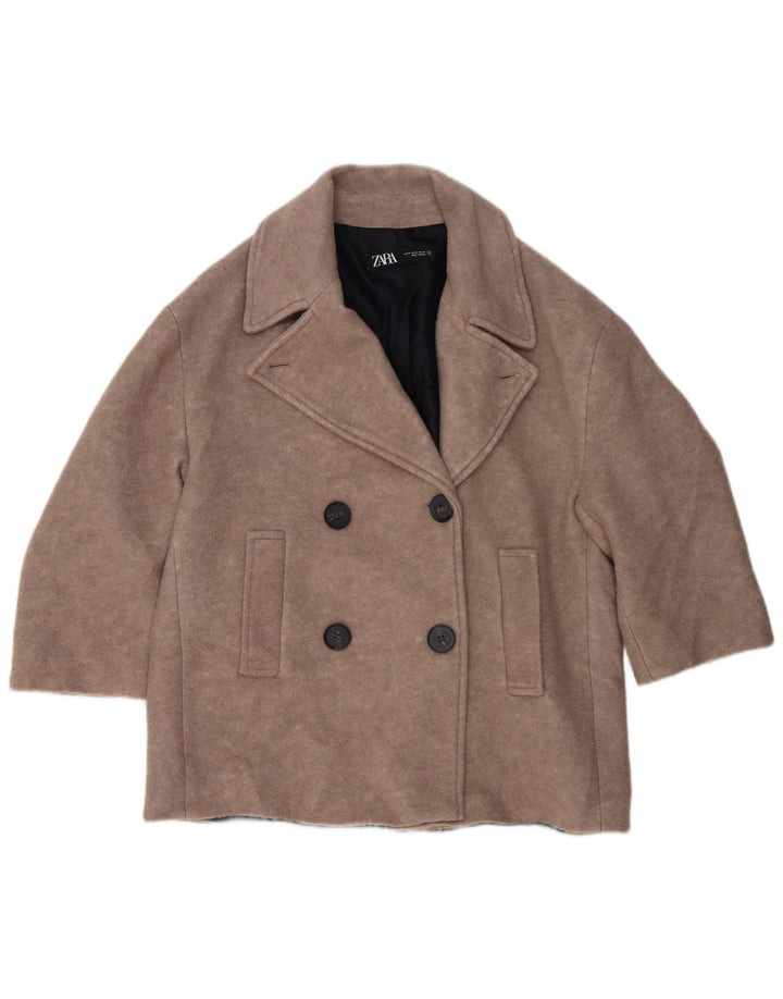 Casaco feminino oversized Pea ZARA UK 14 cinza médio