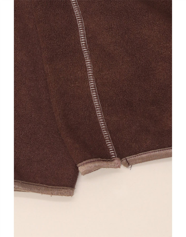 Suéter de lã feminino TOGGI com gola e zíper Reino Unido 12 poliéster marrom médio