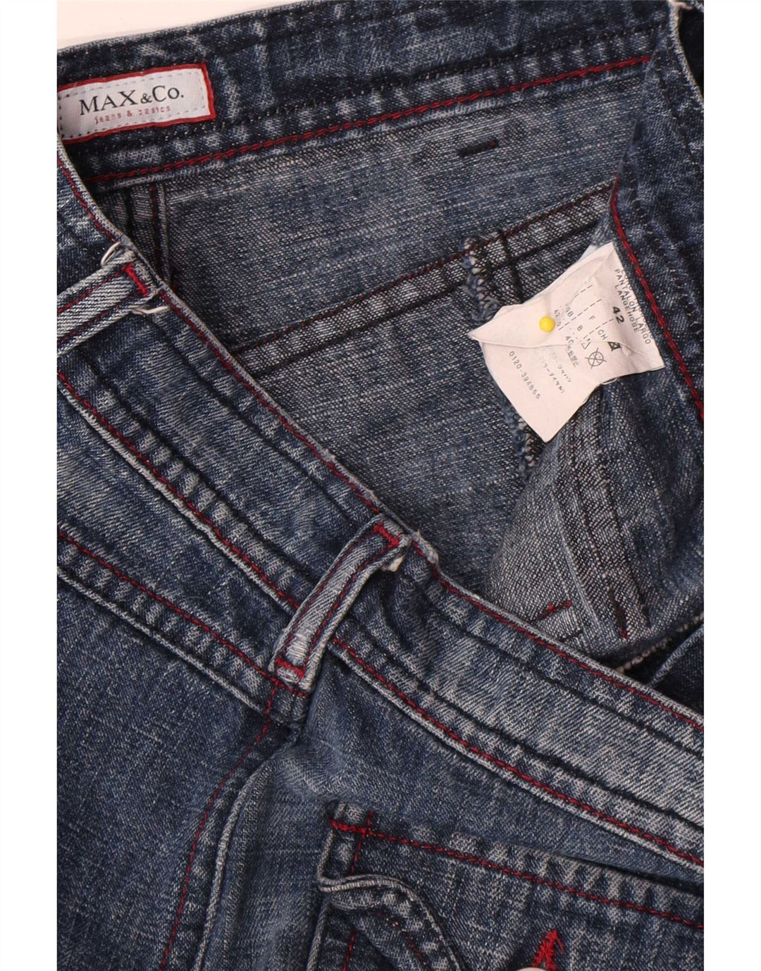 Calça jeans feminina Max & Co. IT 42 Médio W30 L32 Azul Algodão