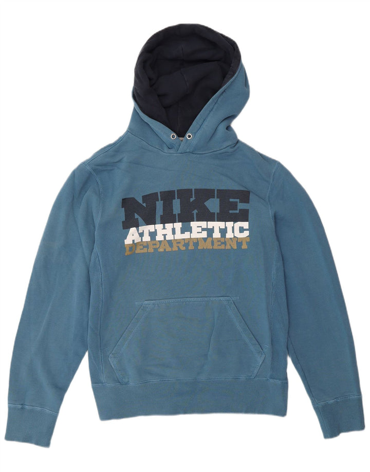 NIKE Mens Graphic Hoodie Jumper Pequeno Azul Algodão