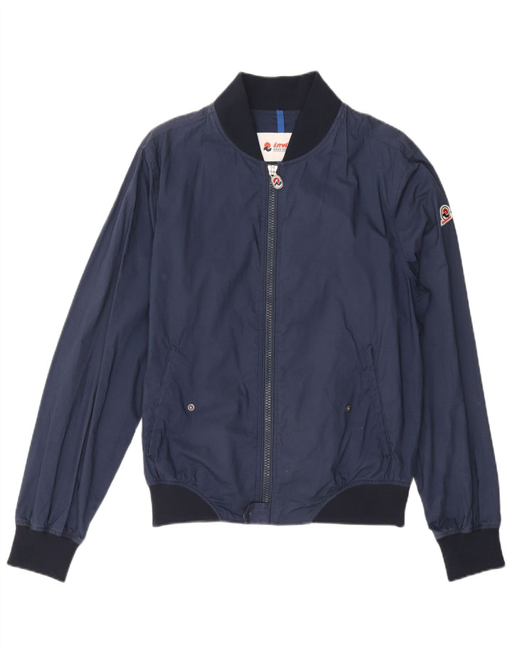 INVICTA Mens Bomber Jacket UK 38 Medium Navy Blue Cotton