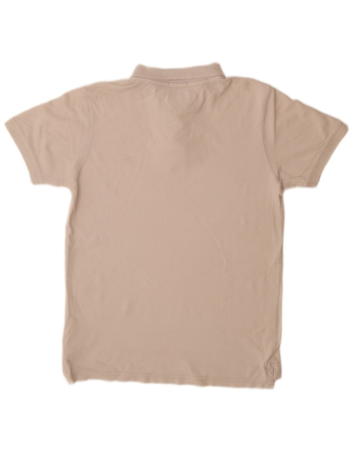 Camisa polo masculina TOMMY HILFIGER de algodão branco médio