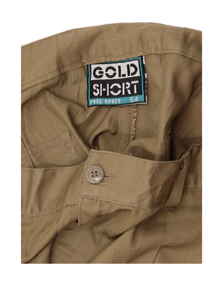 Shorts Chino Masculino Vintage IT 54 2XL W36 Poliéster Bege