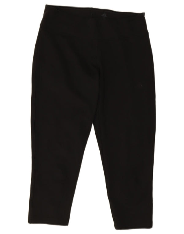 Adidas Womens Climalite Capri Leggings UK 12/14 Médio Preto Poliéster
