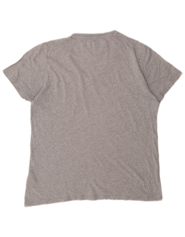 Camiseta feminina Tommy Hilfiger UK 18 XL algodão manchado cinza