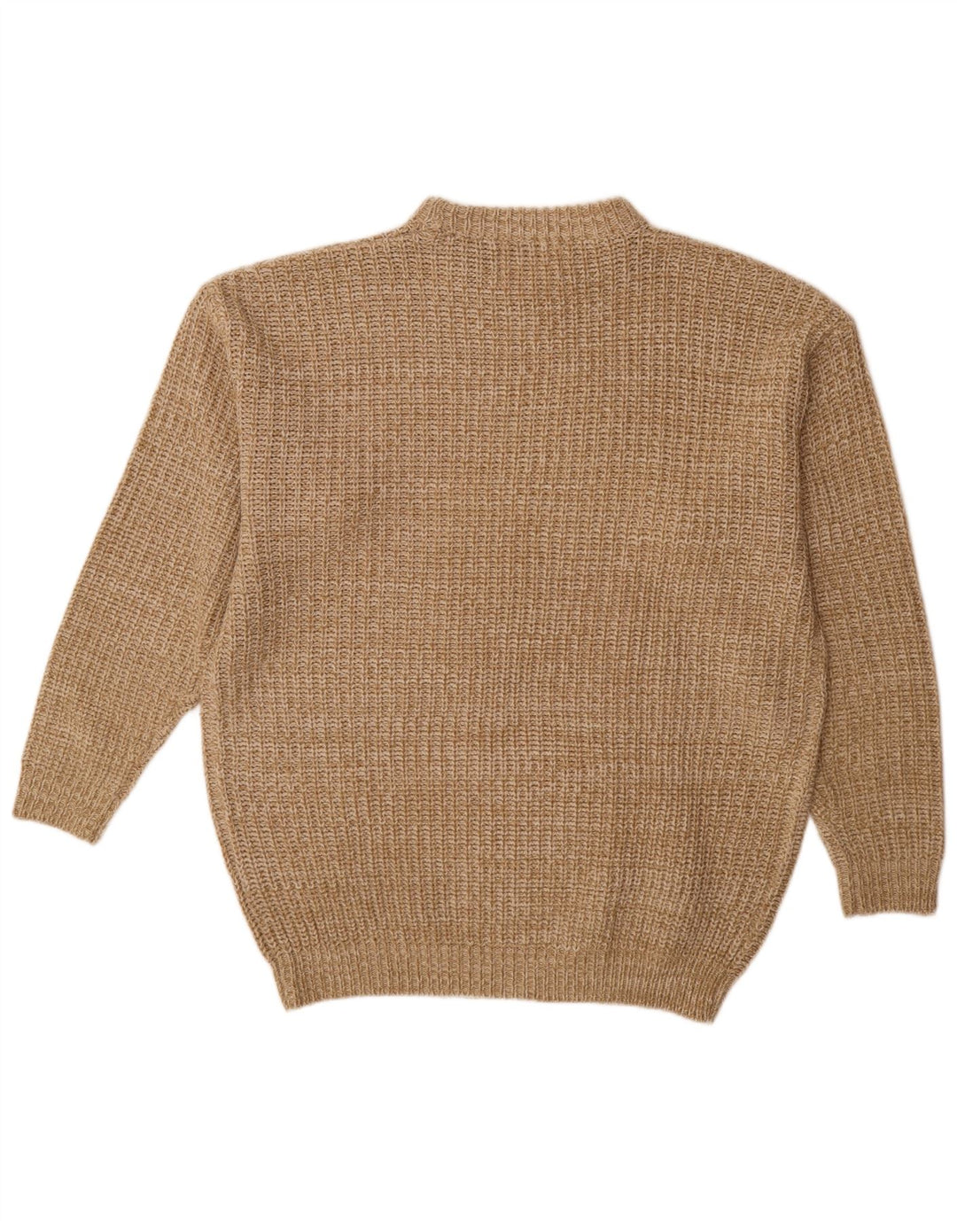 Suéter masculino VINTAGE com gola redonda XL bege salpicado de acrílico