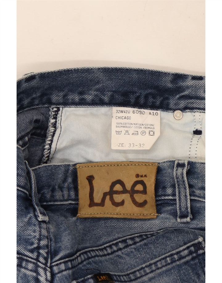 LEE Masculino Chicago Straight Jeans W33 L32 Azul Algodão