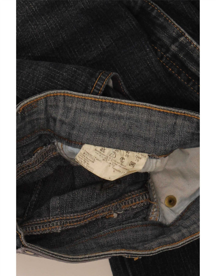 Calça jeans reta feminina Roccobarocco W28 L29 algodão azul marinho