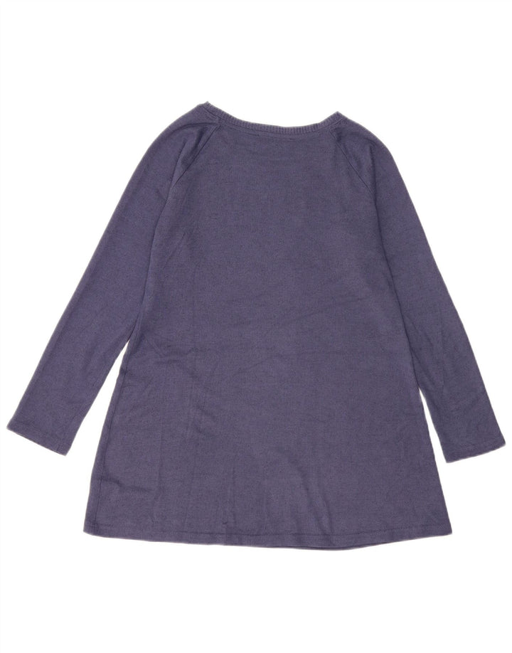 Túnica feminina de manga comprida Marks & Spencer Reino Unido 10 pequena azul marinho