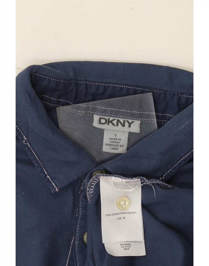 Camisa polo masculina Dkny pequena algodão azul marinho