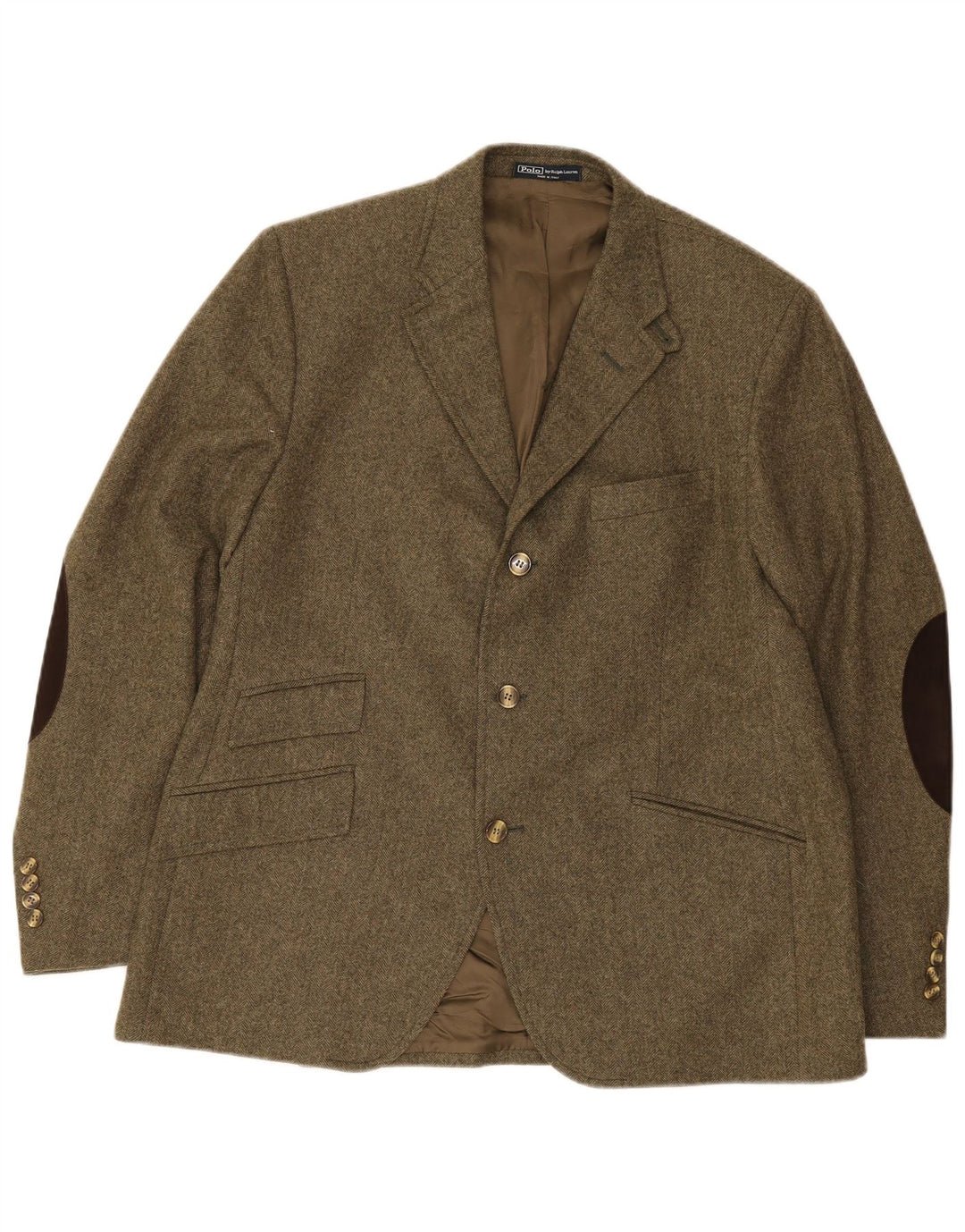 Polo Ralph Lauren Jaqueta blazer masculina de 3 botões EU 56 2XL espinha de peixe verde