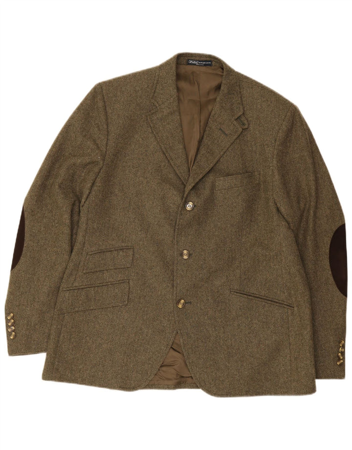 Polo Ralph Lauren Jaqueta blazer masculina de 3 botões EU 56 2XL espinha de peixe verde