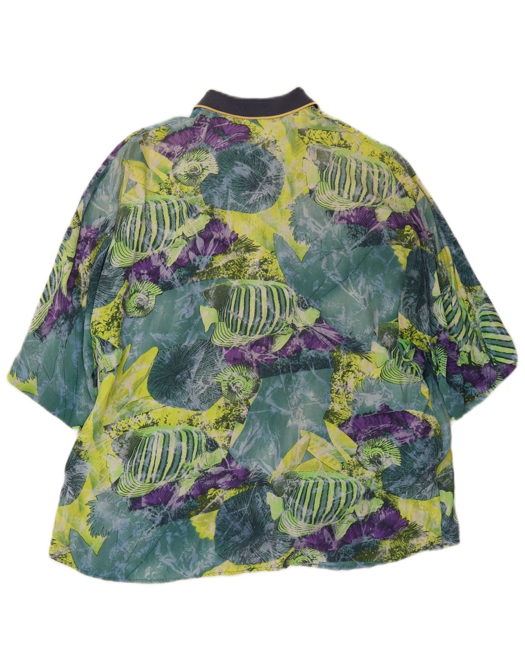 CARREL Camisa masculina de manga curta com padrão abstrato pequena multicolorida