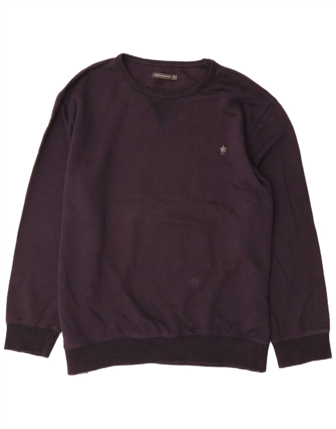 Moletom masculino French Connection Jumper 5XL algodão azul marinho