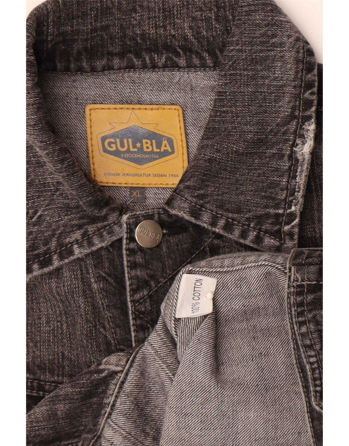 Jaqueta jeans masculina vintage UK 42 XL algodão preto