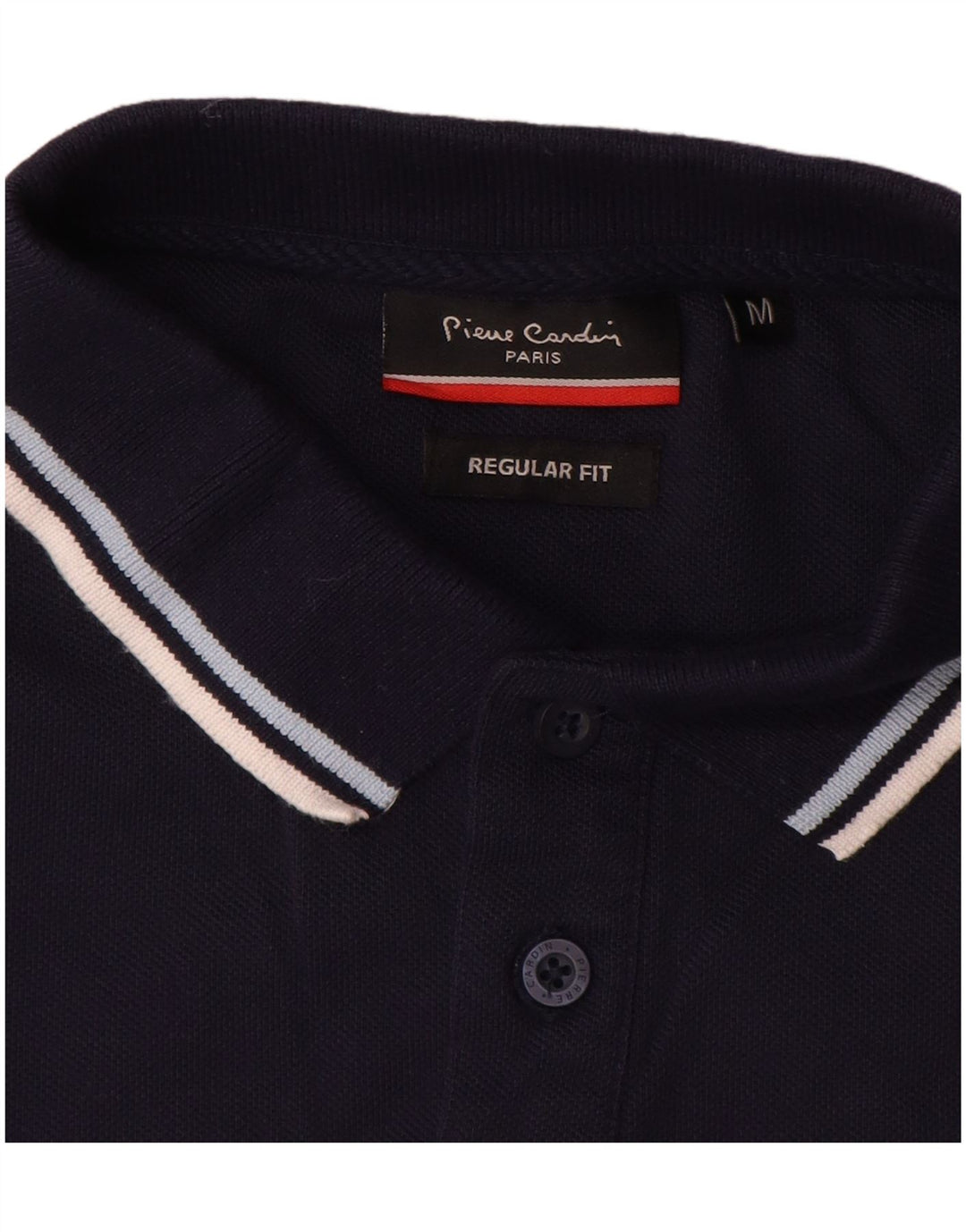 Camisa polo masculina Pierre Cardin de manga comprida regular fit azul marinho médio