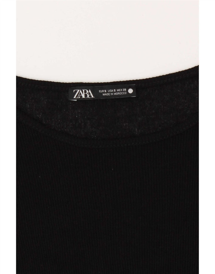 Camiseta feminina Zara Top UK 10 pequena preta