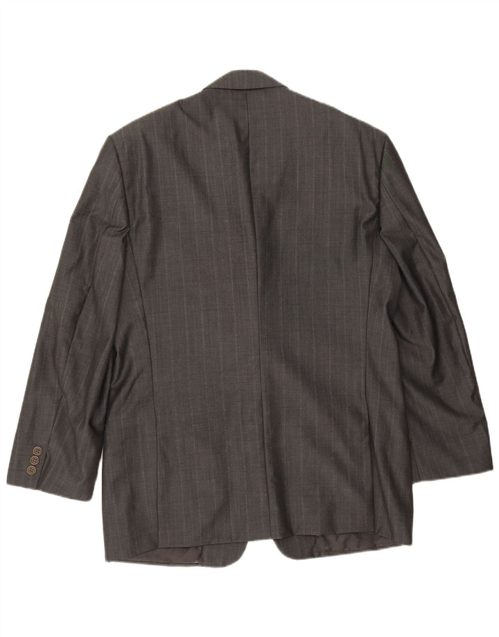 Jaqueta Blazer Masculina Valentino com 3 Botões IT 50 Lã Virgem Cinza Grande