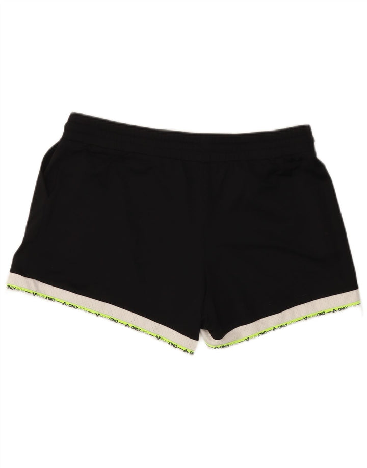 Shorts esportivos gráficos femininos VINTAGE UK 14 grande bloco colorido preto