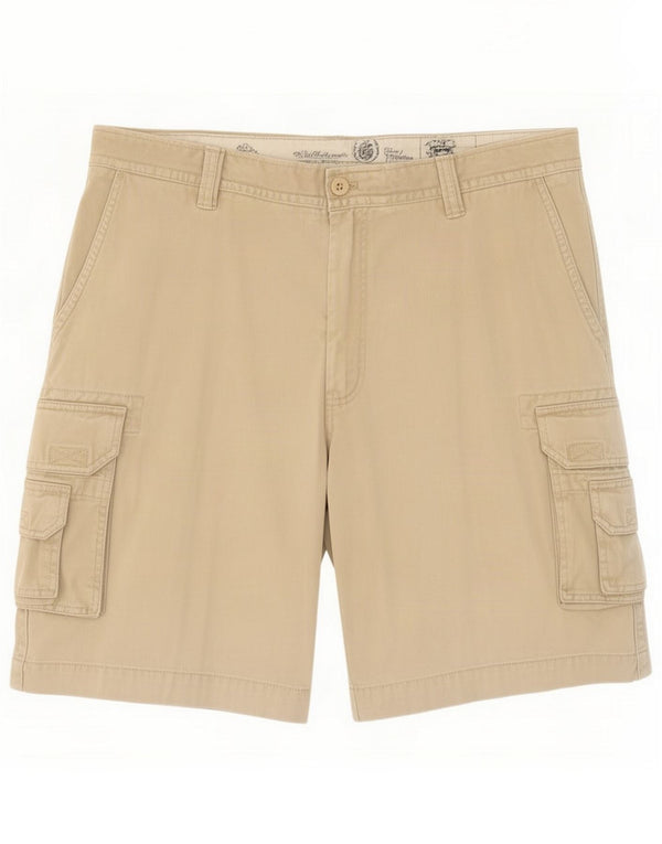 Izod Mens Cargo Shorts XL W38 Algodão Bege