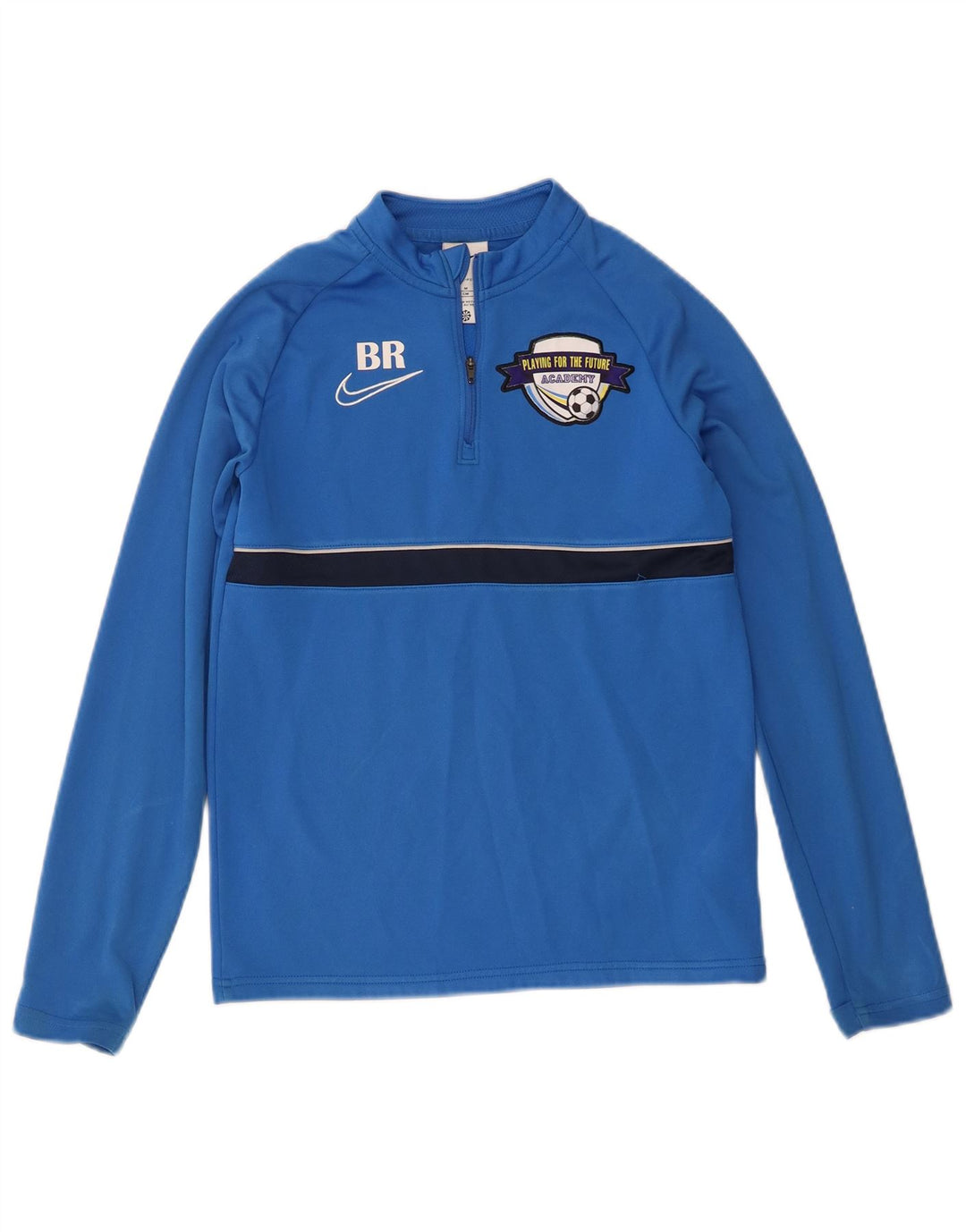 Top gráfico Nike Boys manga comprida 10-11 anos azul médio colorblock
