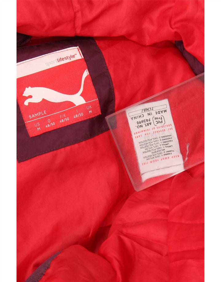 Jaqueta acolchoada feminina Puma UK 14 médio Borgonha Colourblock Nylon