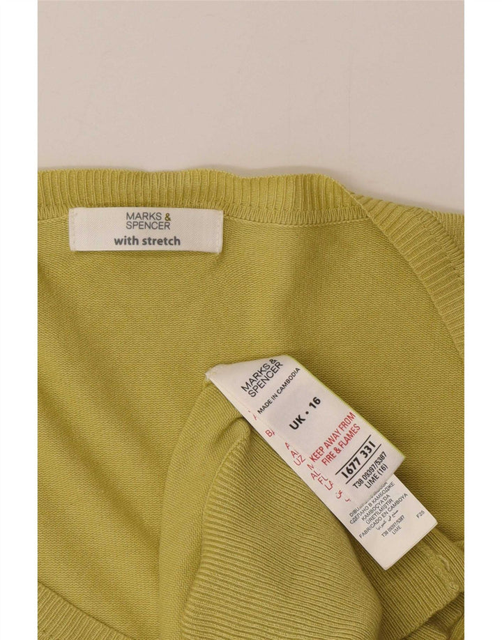 Suéter masculino Marks & Spencer com decote em V Reino Unido 16 grande verde
