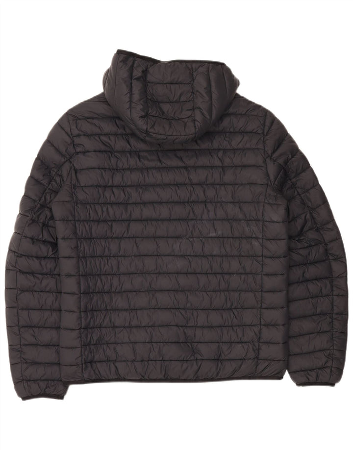 Jaqueta masculina acolchoada com capuz Champion UK 40 grande preta