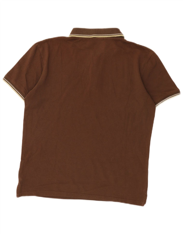 Camisa polo masculina Trussardi listrada marrom médio