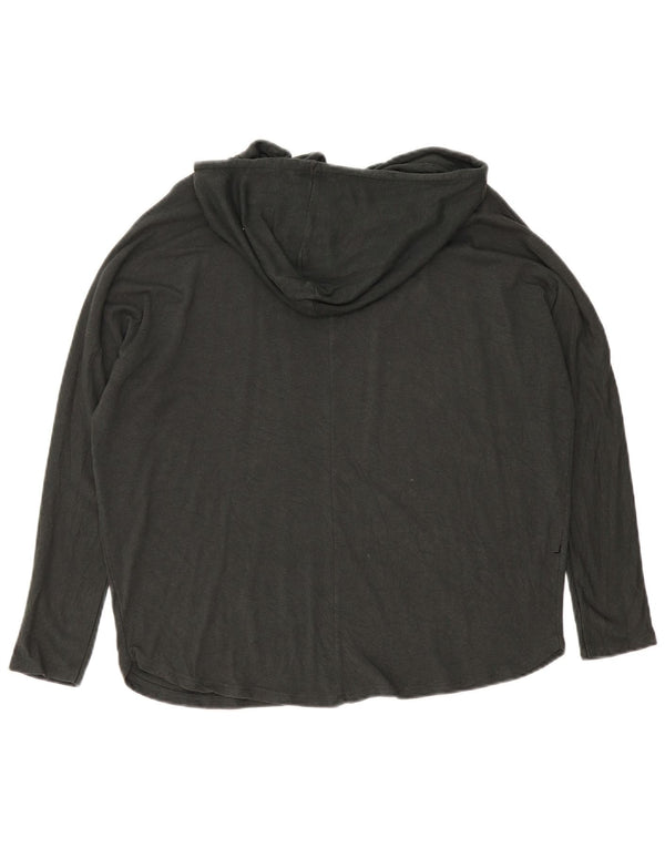 Zara Womens Hooded Oversized Top Manga Longa Reino Unido 10 Pequeno Preto