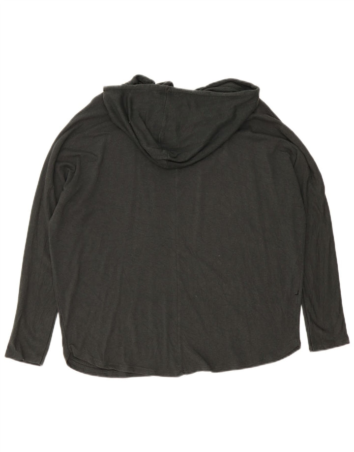 Zara Womens Hooded Oversized Top Manga Longa Reino Unido 10 Pequeno Preto